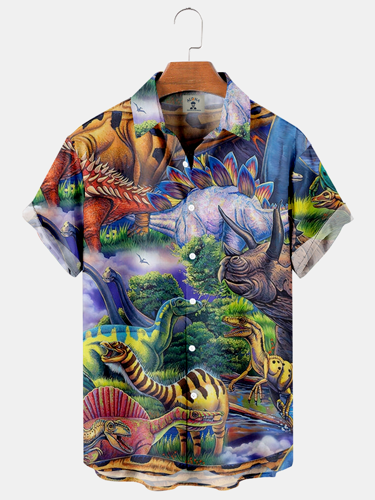 Men's Jurassic Park Dinosaur Short Sleeve Shirt-Garamode