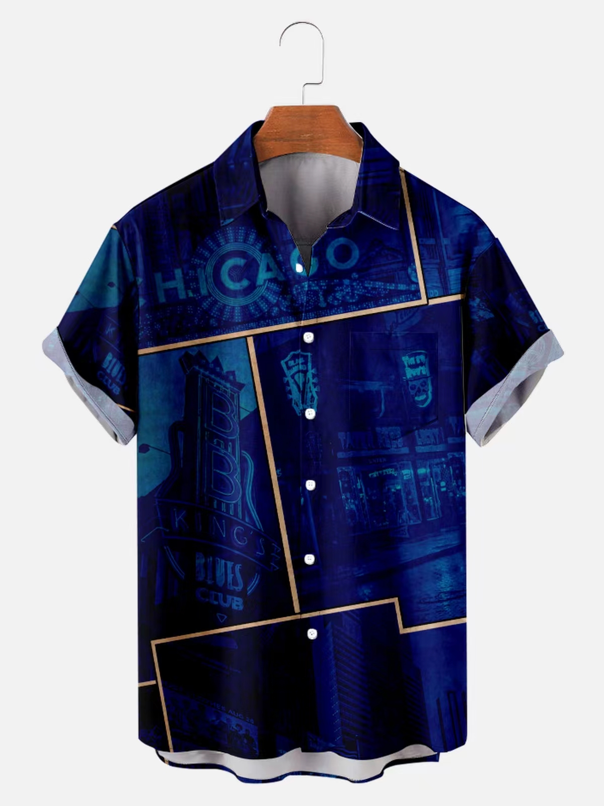 Men's Casual Simple Custom Short Sleeve Shirt-Garamode