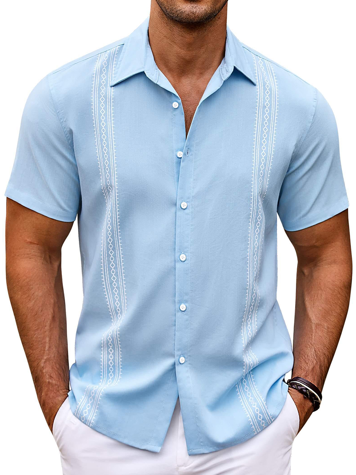 Men's Solid Color Daily Simple Short Sleeve Shirt