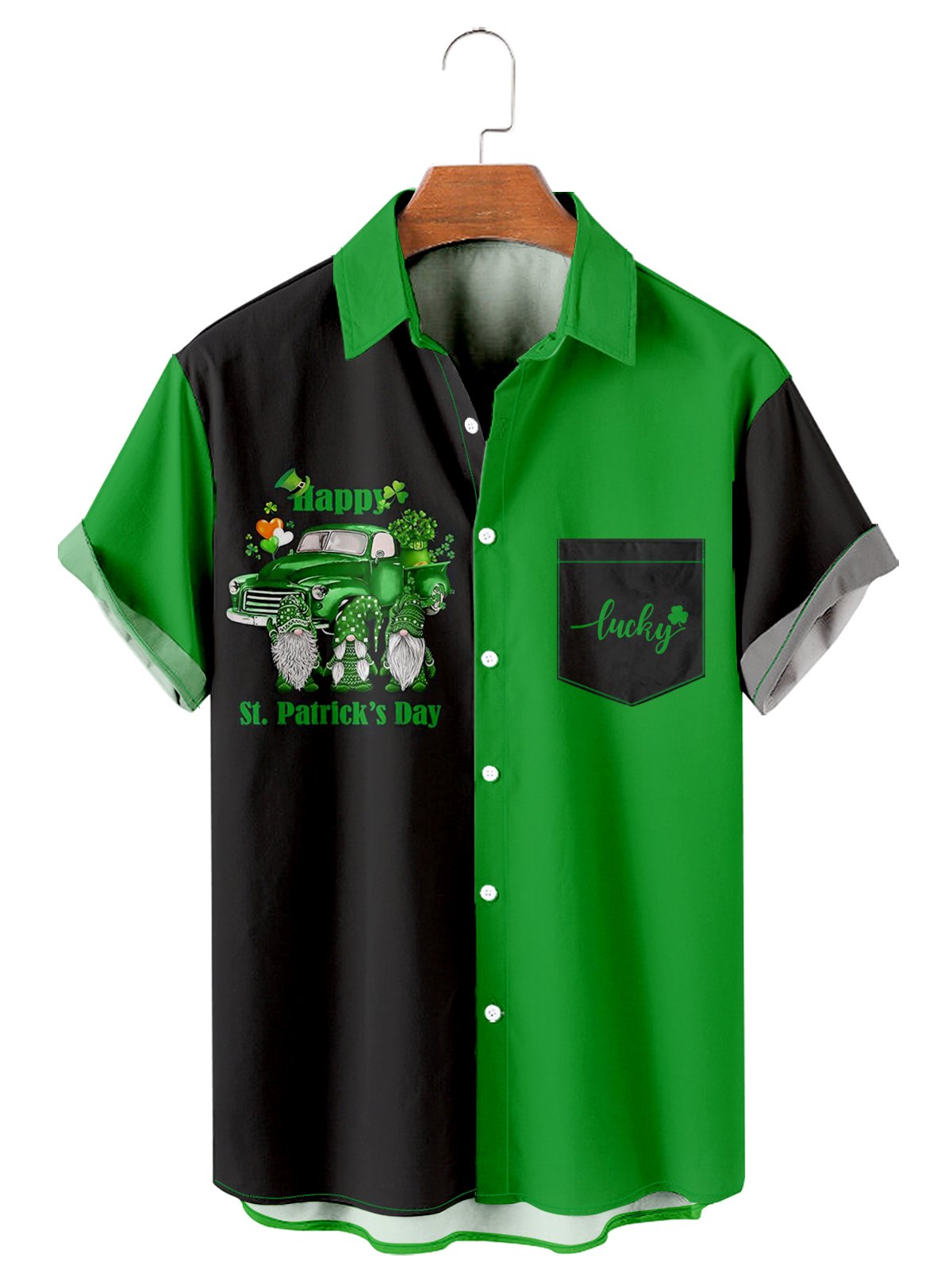 St. Patrick's Day casual loose men's plus size short-sleeved-Garamode