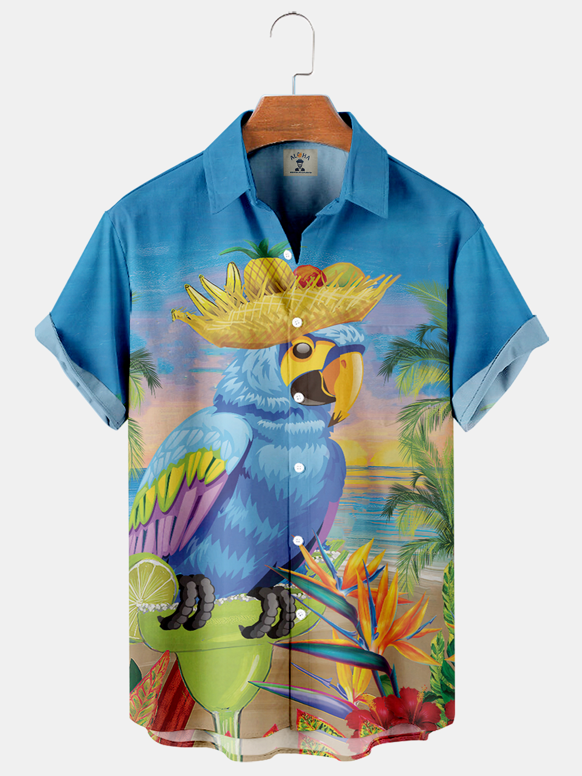 Men's Parakeet Tiki Short Sleeve Shirt-Garamode