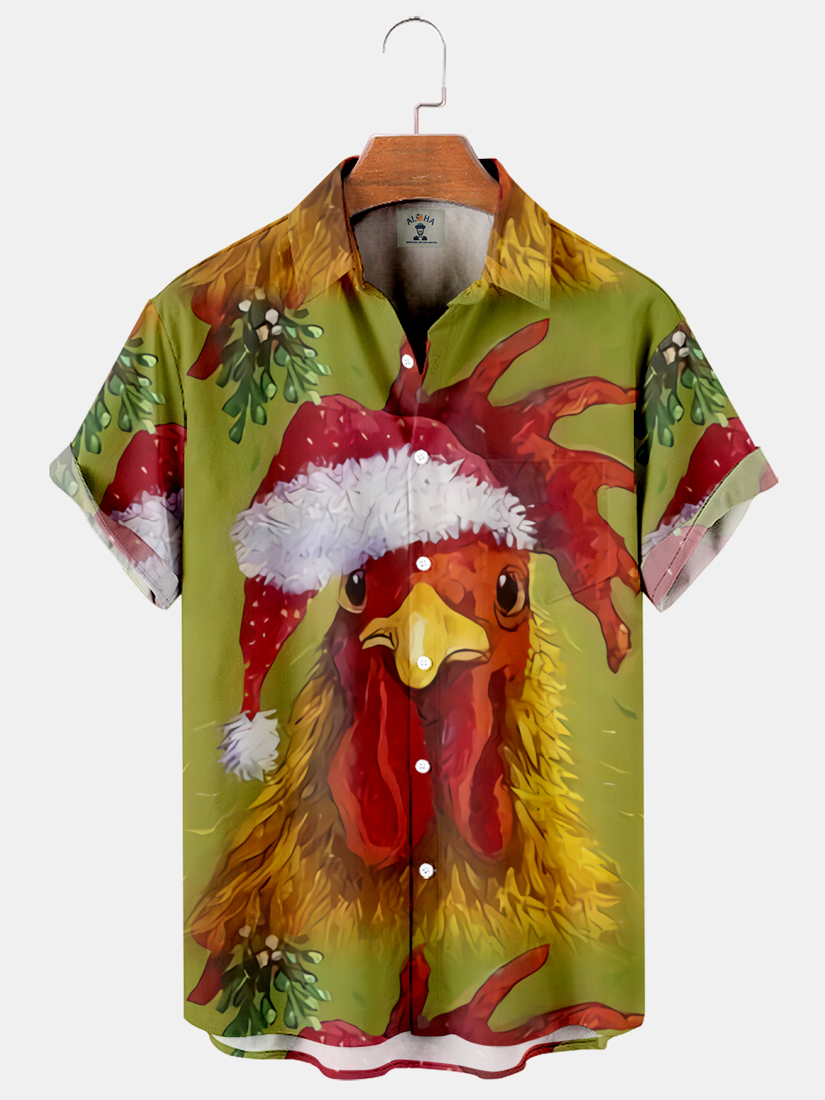Christmas Casual Loose Men's Plus Size Short-Sleeved Shirt-Garamode