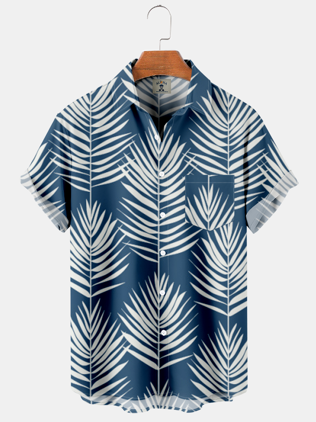 Men's Palm Leaf Print Everyday Casual Hawaiian Short Sleeve Shirt-Garamode