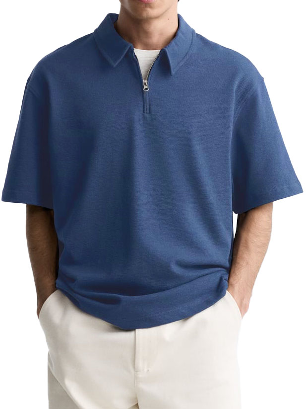 Men's Casual Fashion Zipper Polo Shirt