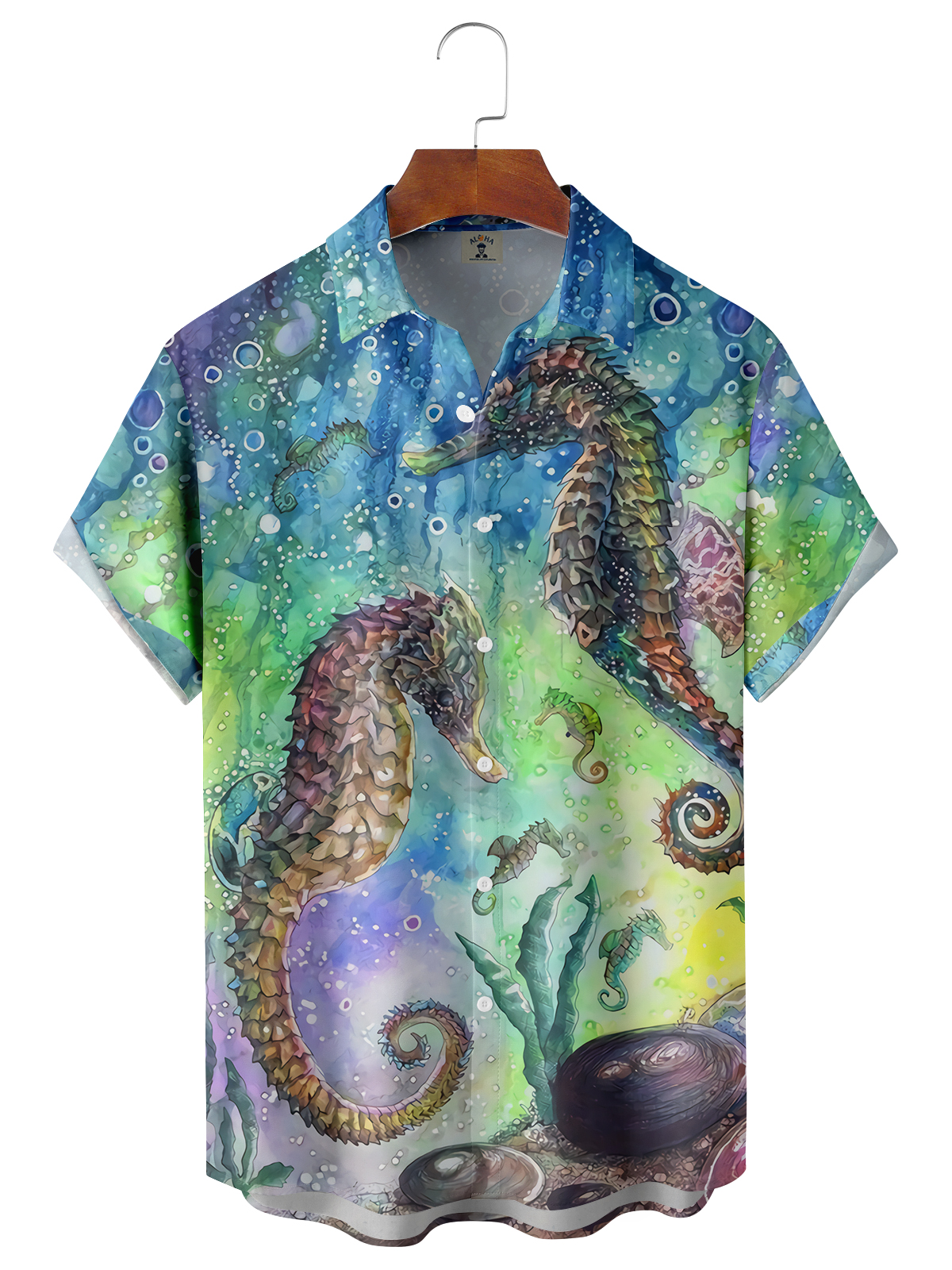 Seahorse Casual Loose Men's Short-Sleeved Shirt-Garamode