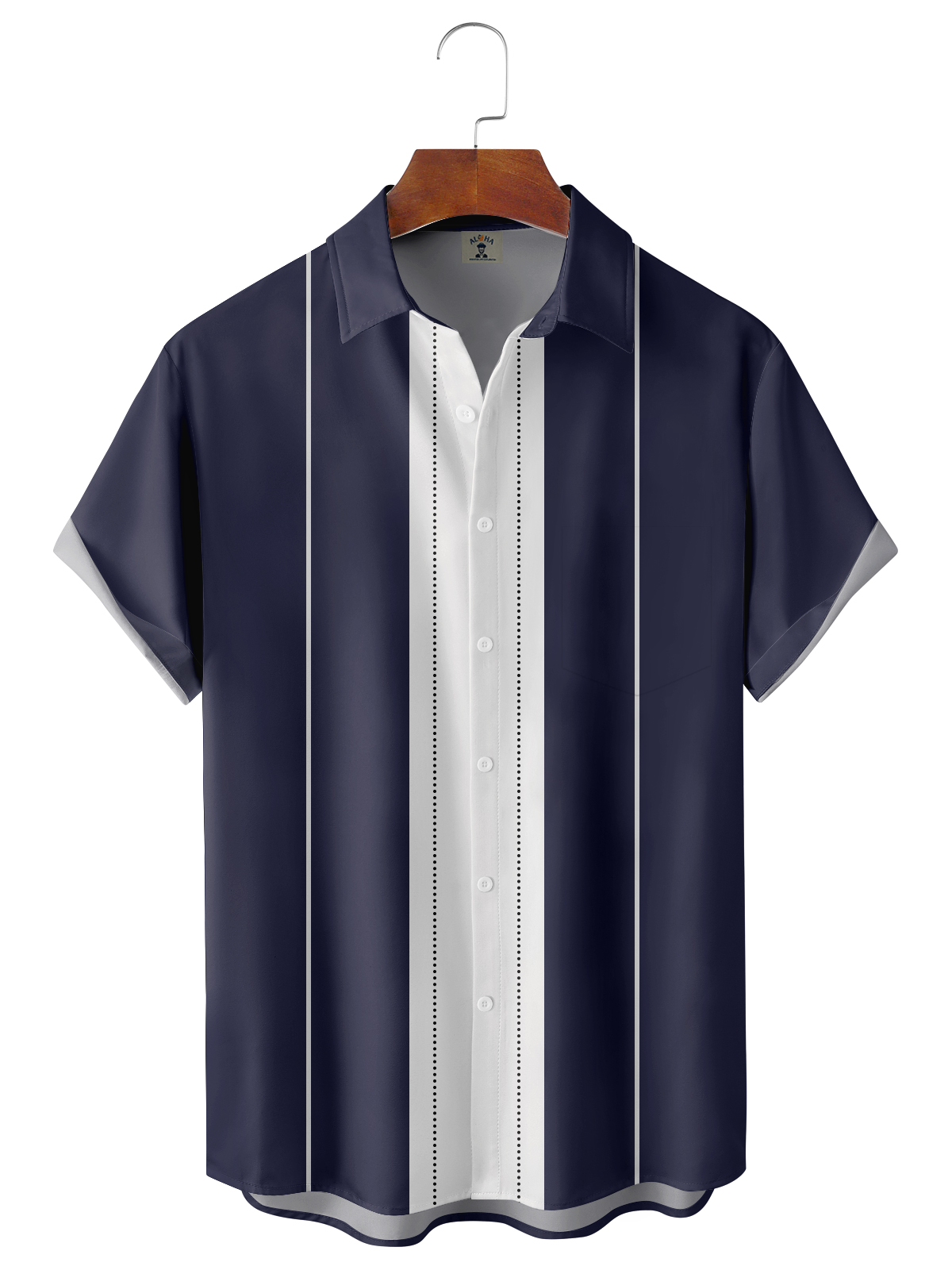 Men's Stripes Casual Loose Men's Short-Sleeved Shirt-Garamode