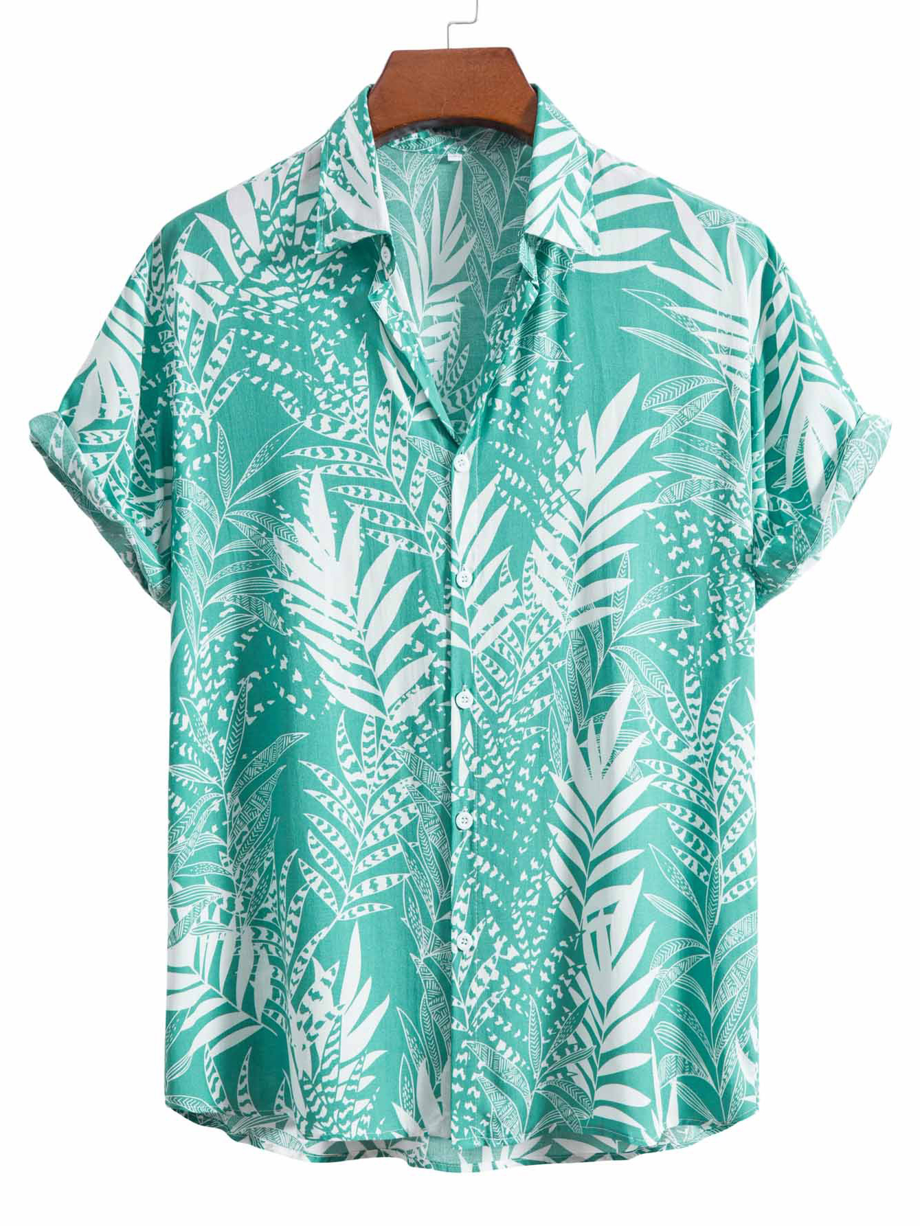 Men's Casual Hawaiian Floral Print Short Sleeve Shirt-Garamode
