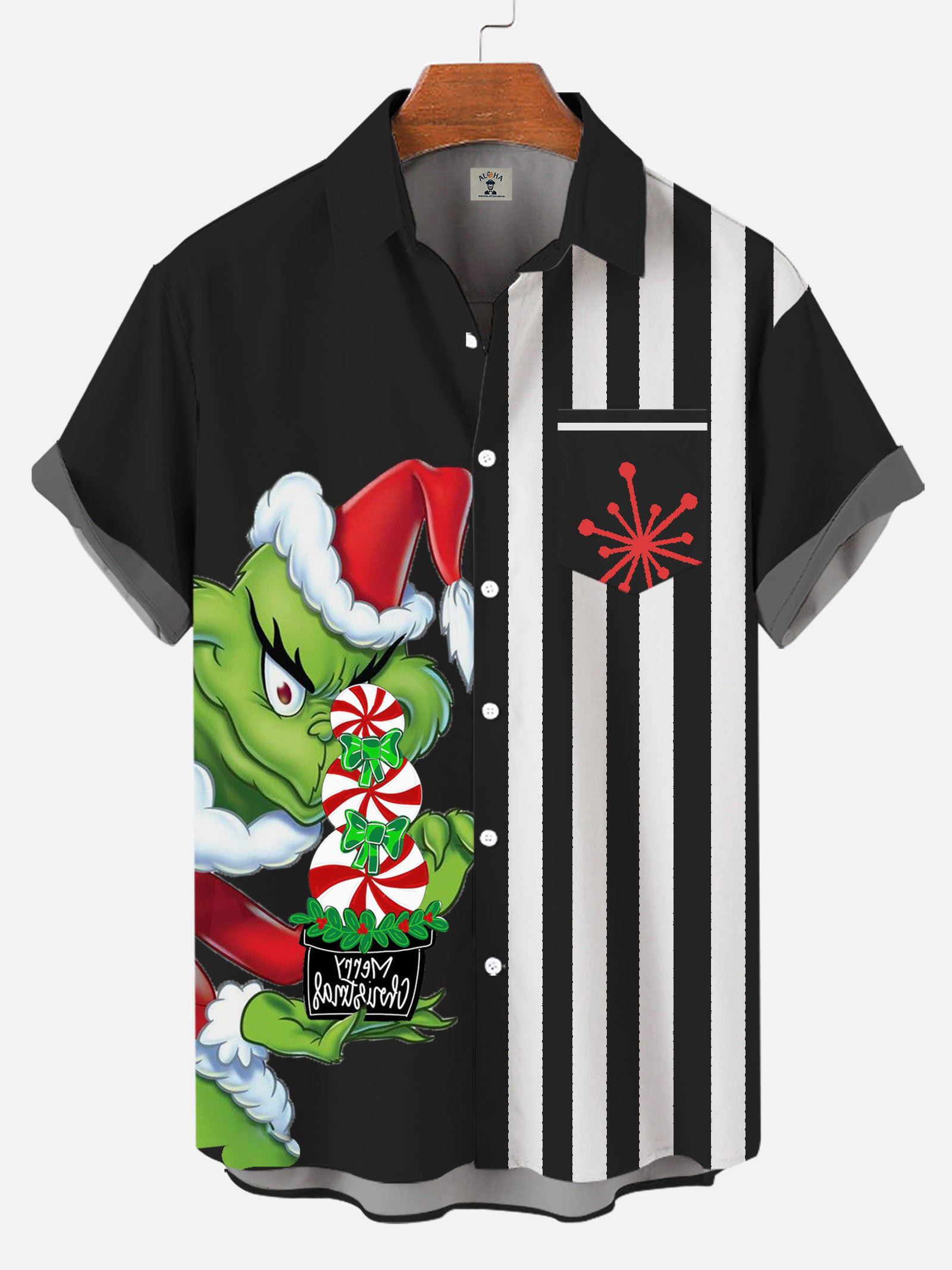 Men's Merry Christmas Spoof Pattern Short Sleeve Shirt-Garamode