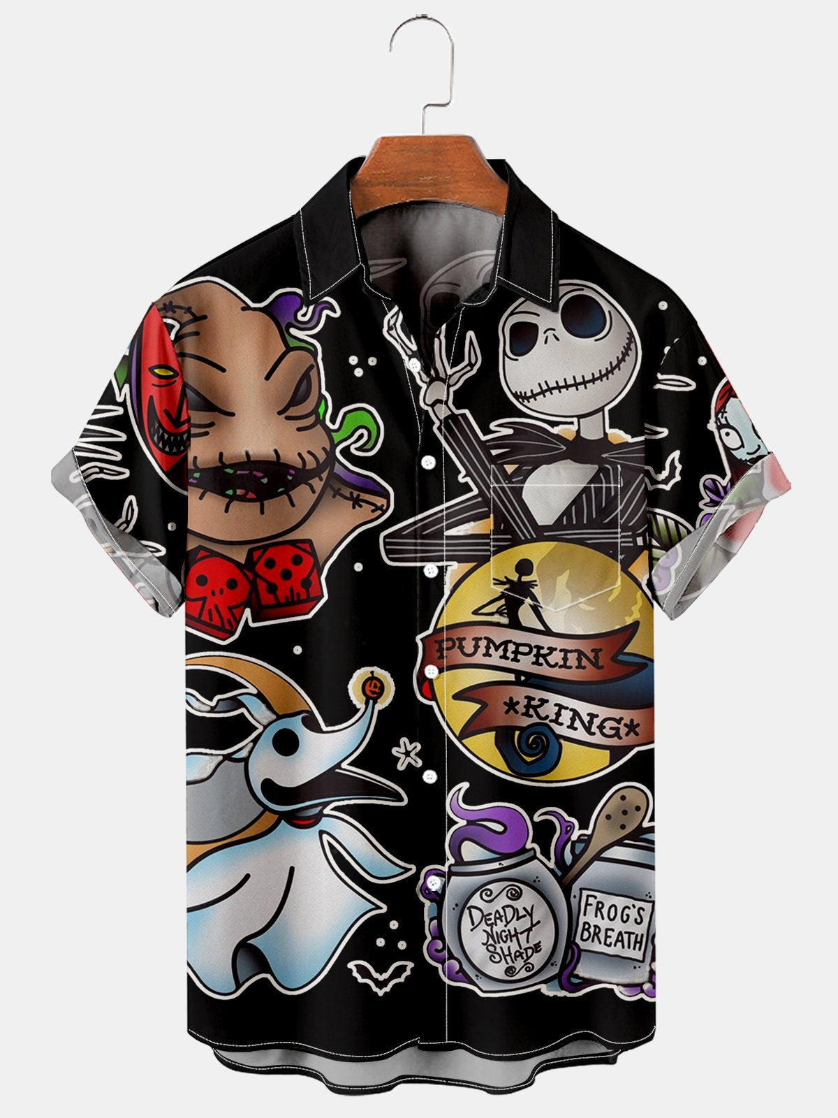 Men's Casual Fun Halloween Casual Print Shirt-Garamode