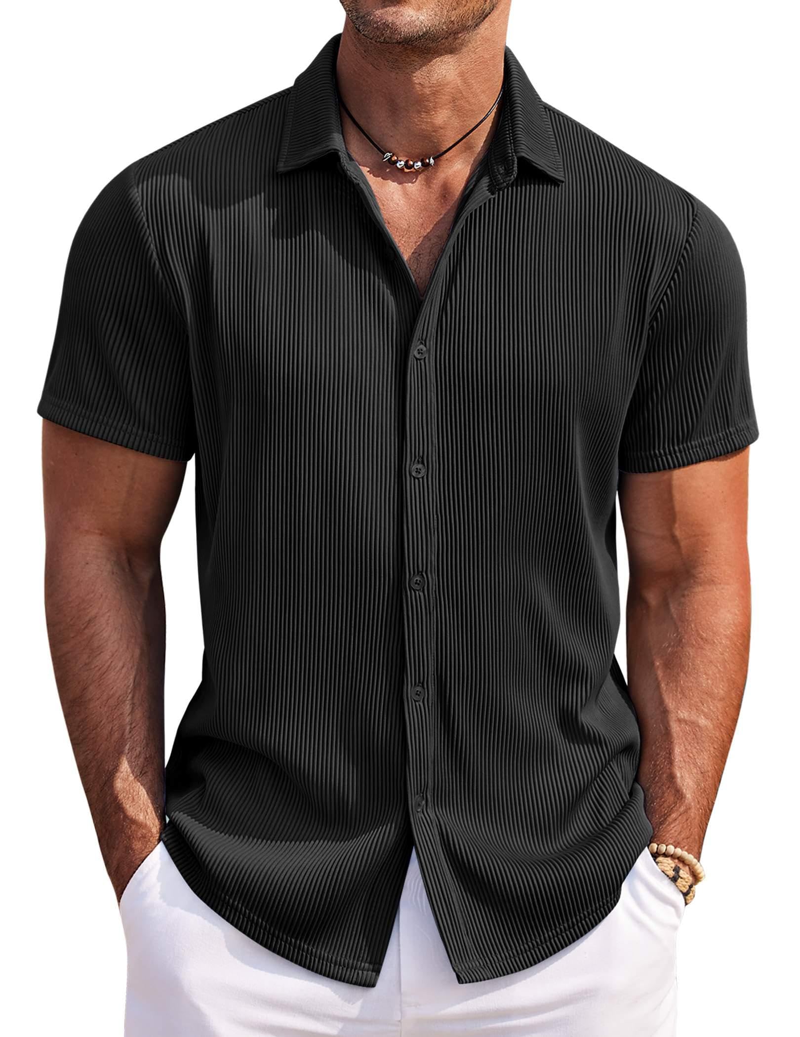Men's Solid Color Comfortable Pit Short Sleeve Shirt