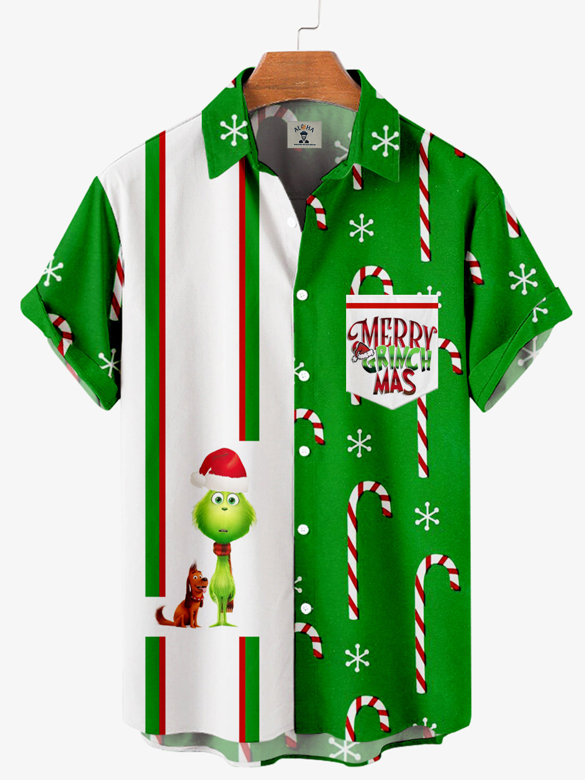 Men's Merry Christmas Spoof Pattern Short Sleeve Shirt-Garamode