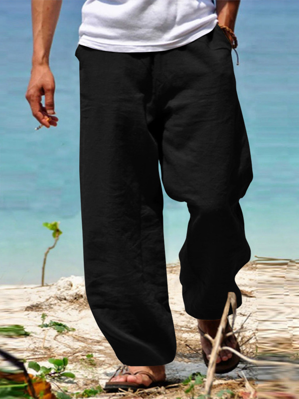 Hawaiian holiday beach men's casual 7-point pants-Garamode