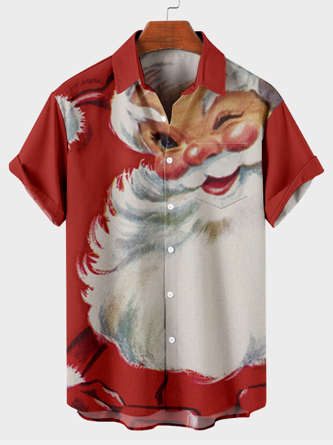 Men's Christmas element large short sleeve shirt-Garamode