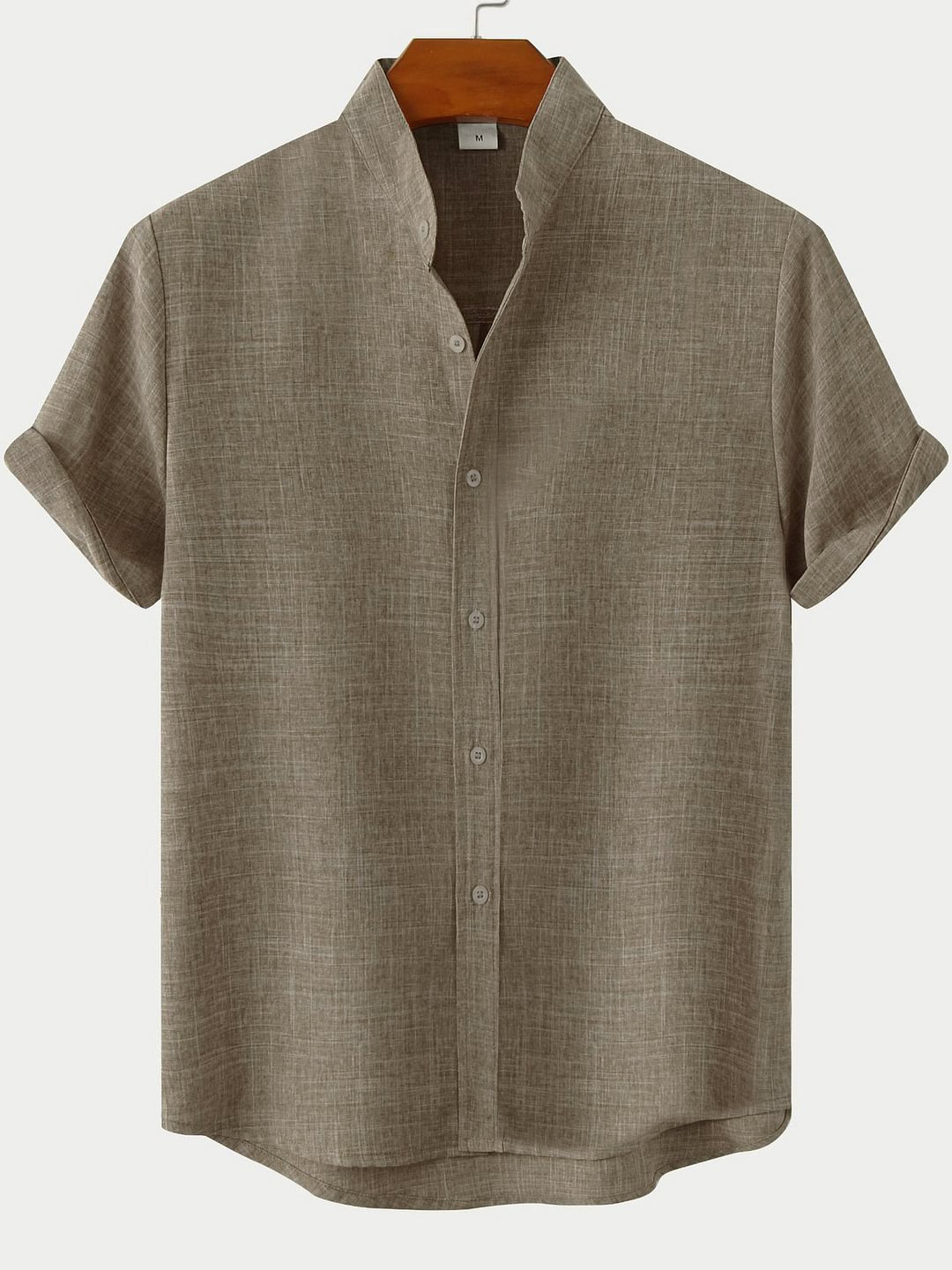 Men's Casual Daily Simple Stand Collar Short Sleeve ShirtGaramode