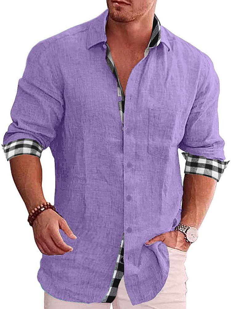 2022 Summer Gentleman Paneled Casual Buttons Pocket Shirt-Garamode