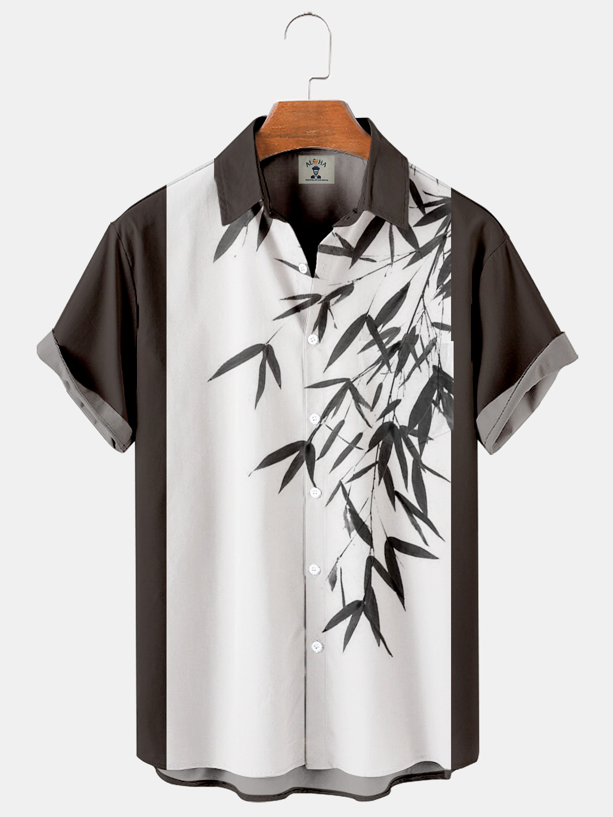 Bamboo Casual Loose Men's Plus Size Short Sleeve Shirt-Garamode