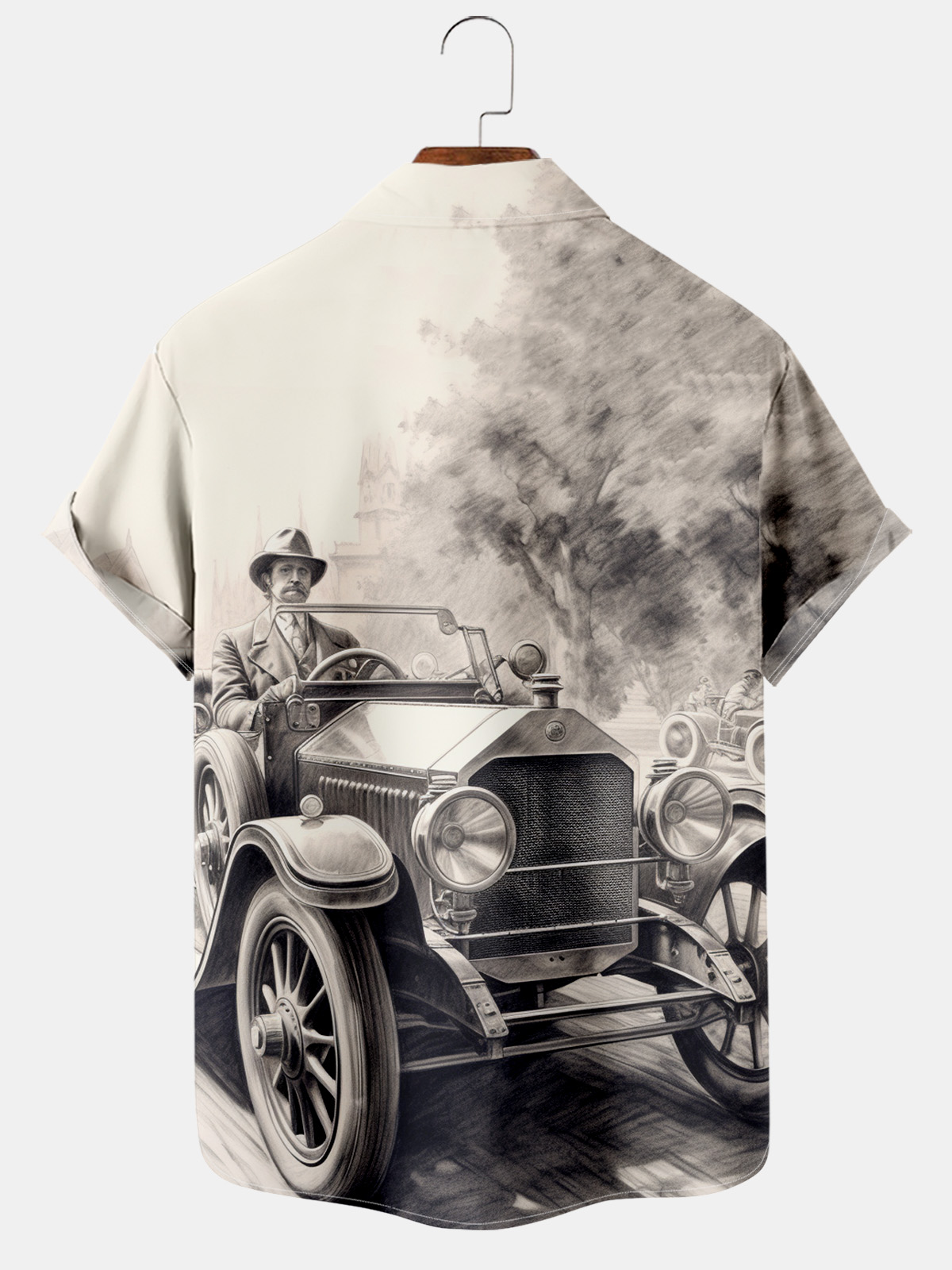 1912 Peugeot L76 Grand Prix Vintage Men's Print Car ShirtGaramode