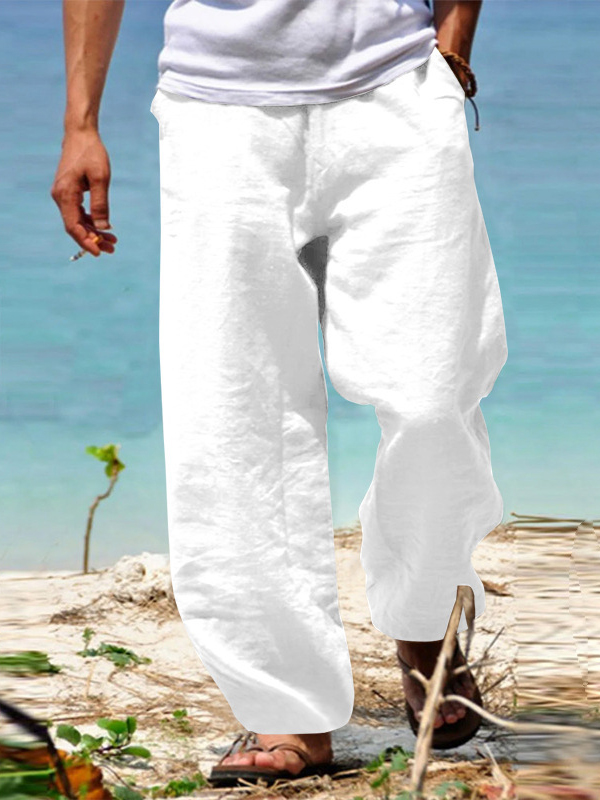 Hawaiian holiday beach men's casual 7-point pants-Garamode