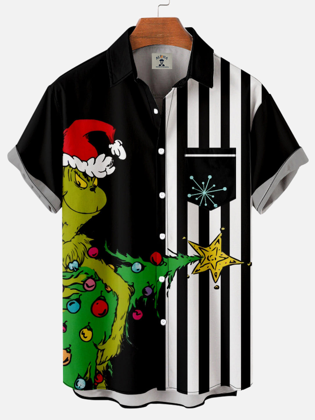 Men's Merry Christmas Spoof Pattern Short Sleeve Shirt-Garamode