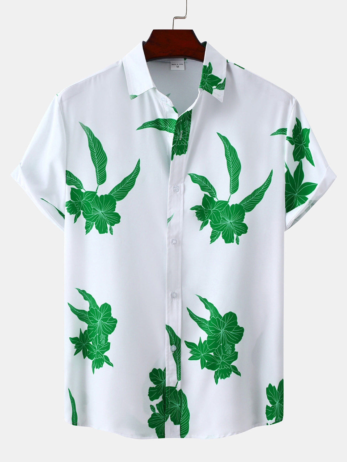Hawaiian Print Casual Loose Men's Oversized Short Sleeve Shirt-Garamode
