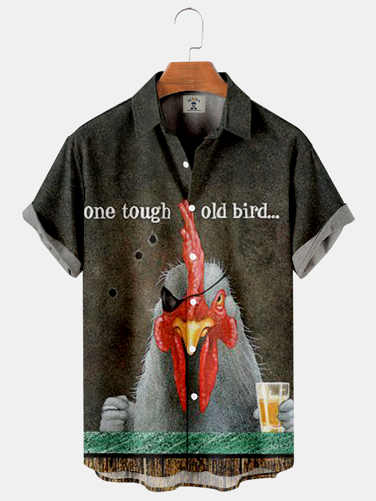 Men's one tough old bird pocket short sleeve shirt-Garamode