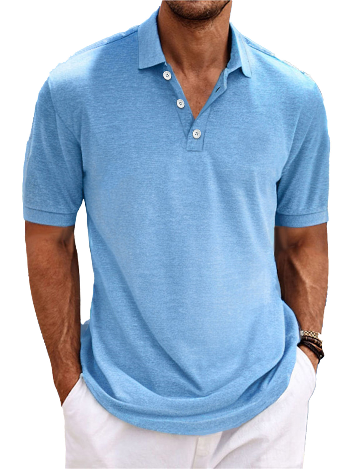 Men'sStylish Casual Polo Short Sleeve Top-Garamode