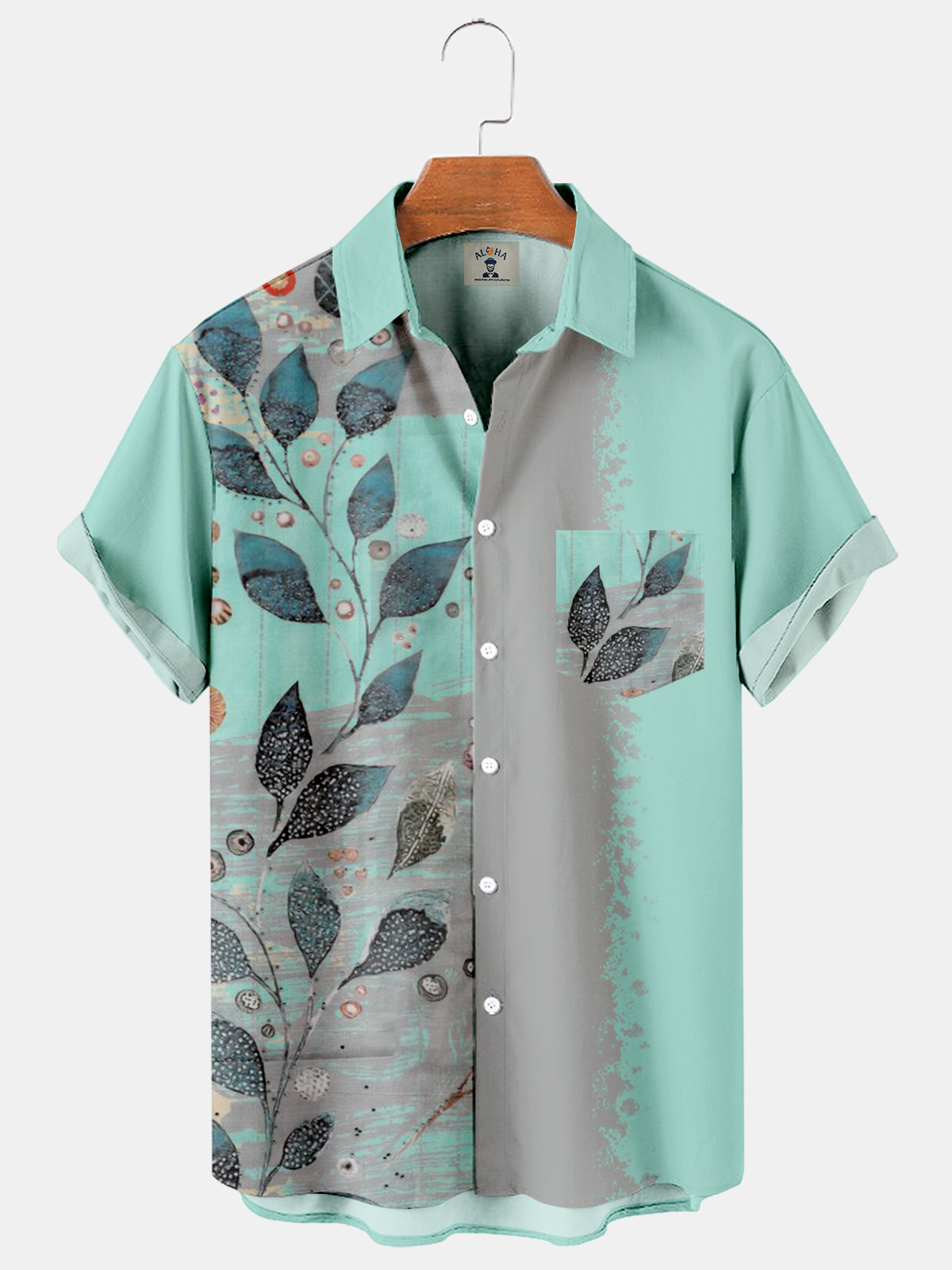 Flower Print Hawaiian Casual Loose Men's Oversized Short Sleeve Shirt-Garamode