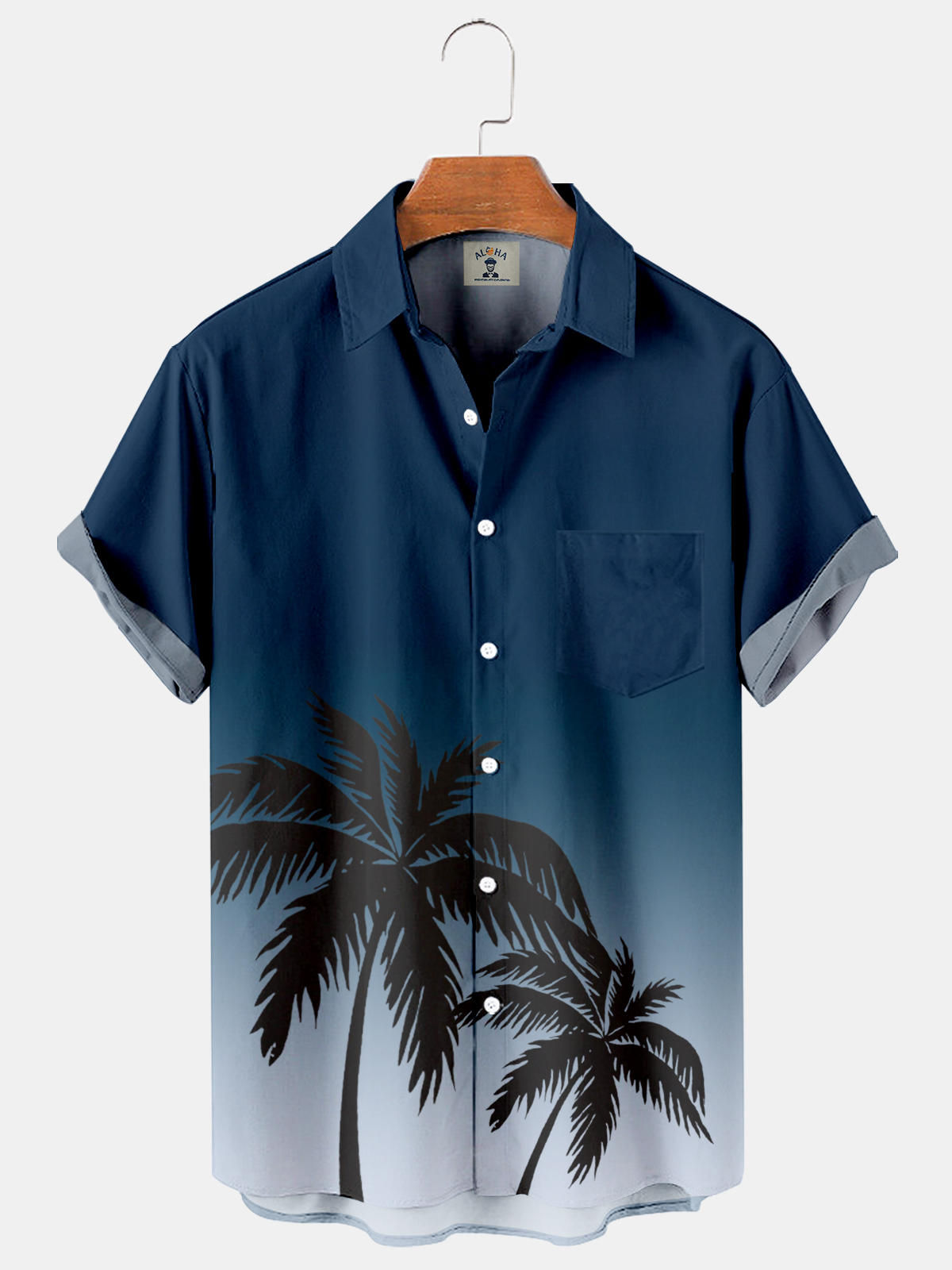 Men's Hawaiian Coco Print Casual Loose Oversized Short Sleeve Shirt-Garamode