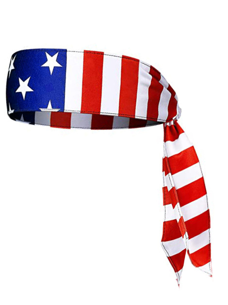 American Flag Independence Day Headband Men's Athletic Stretch Headband-Garamode