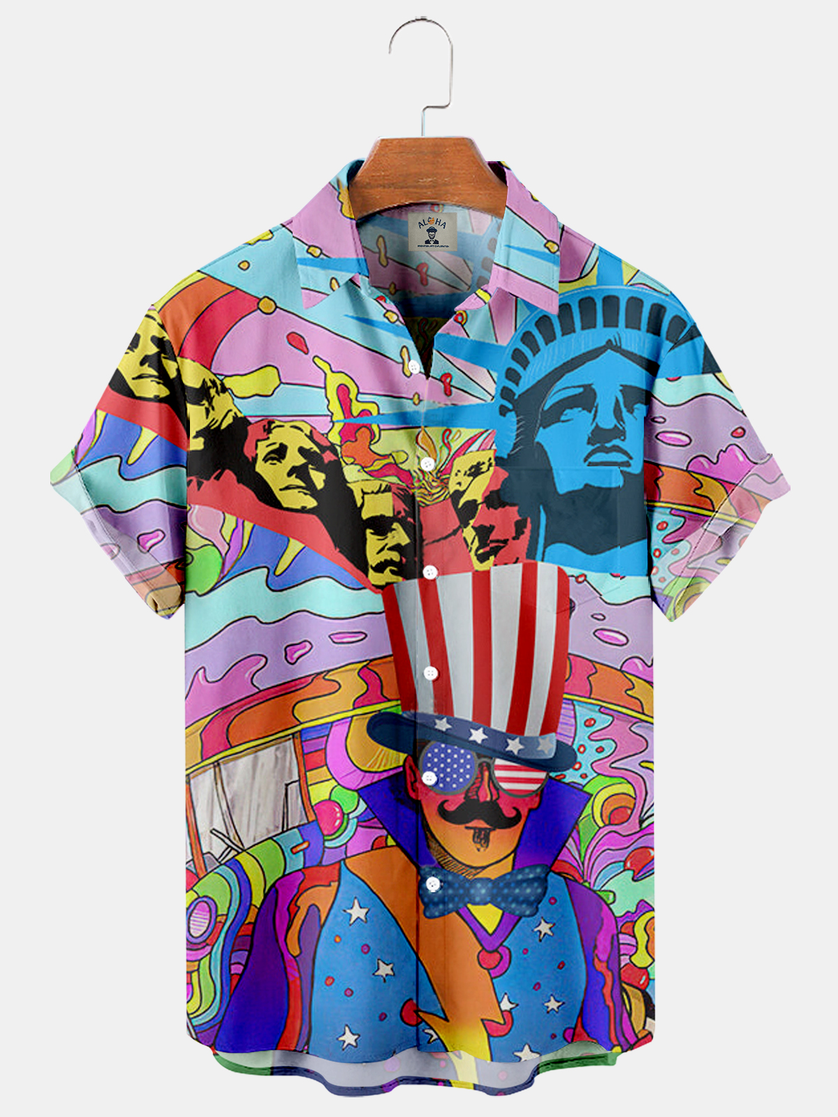 Men's Liberty Hippie Cozy Casual Short Sleeve Shirt-Garamode