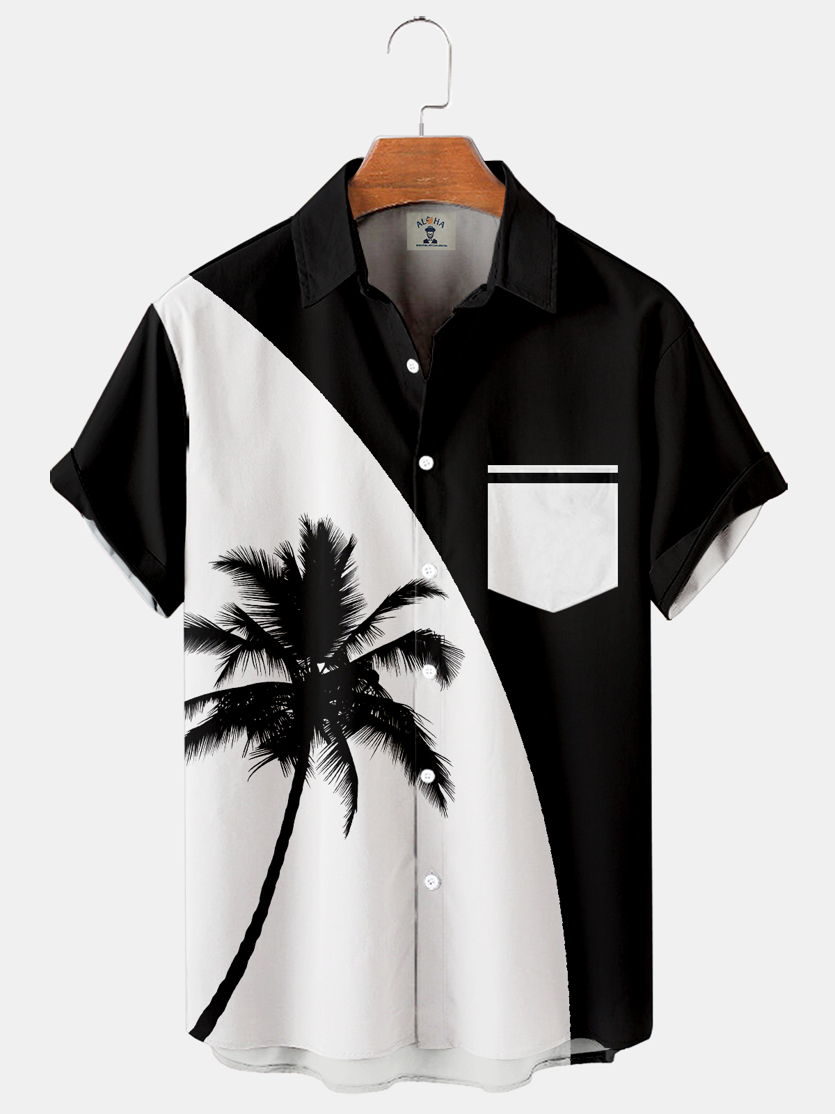 Hawaiian Coco Casual Loose Men's Large Size Short Sleeve Shirt-Garamode