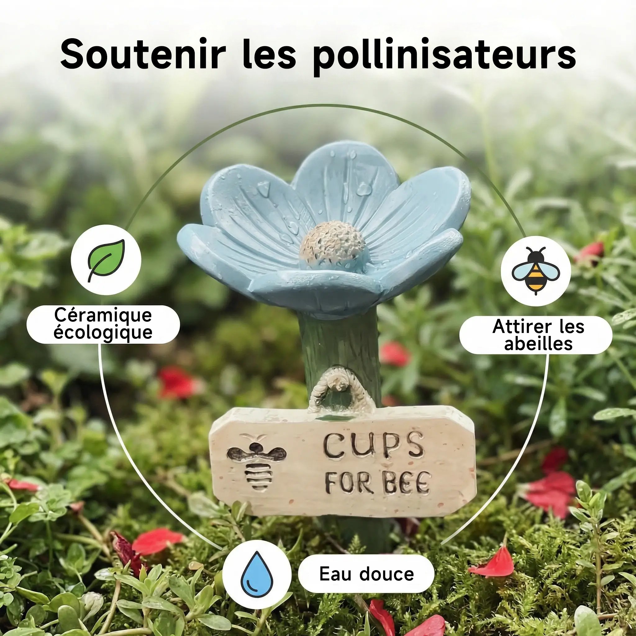 🐝Flower-shaped bee watering station💧