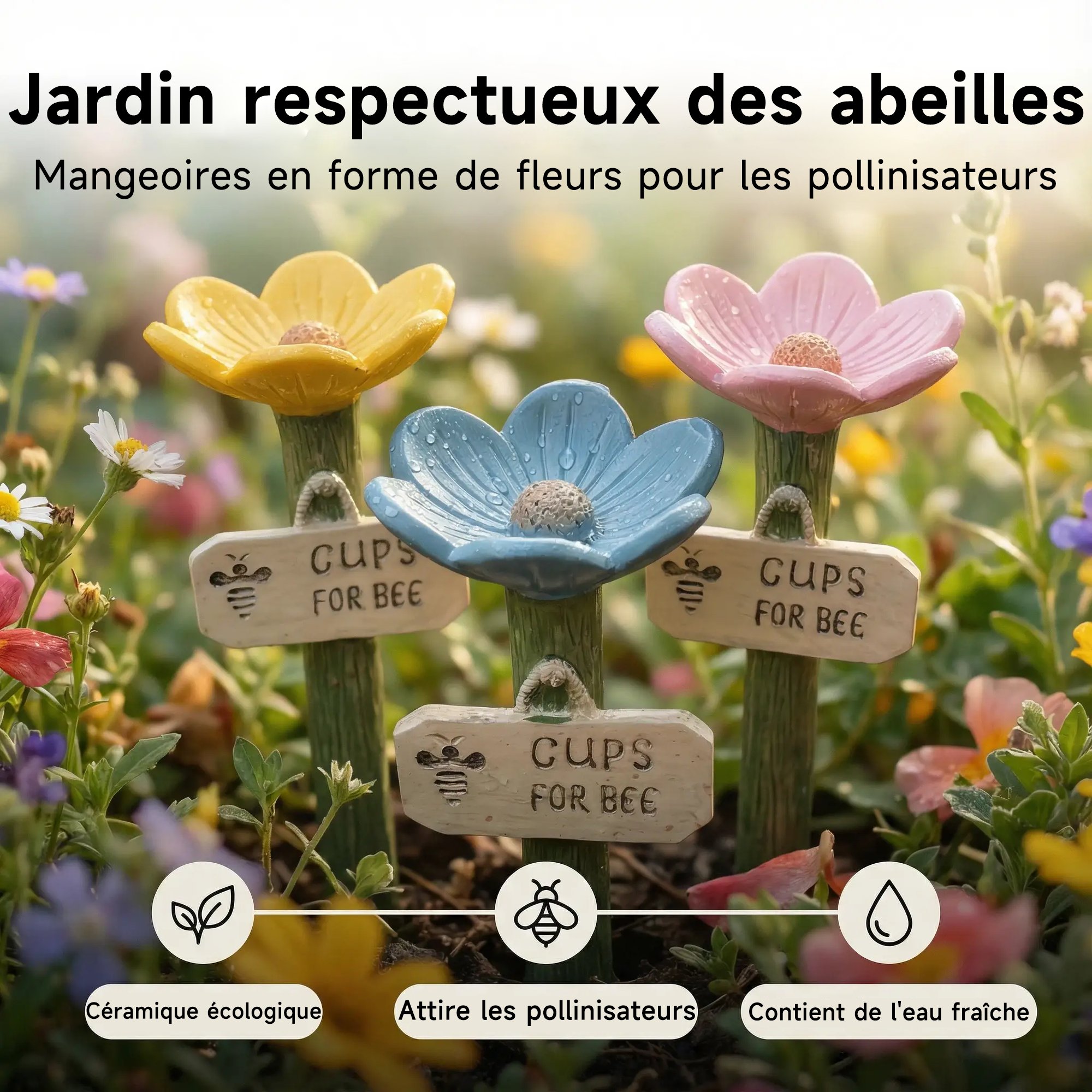 🐝Flower-shaped bee watering station💧