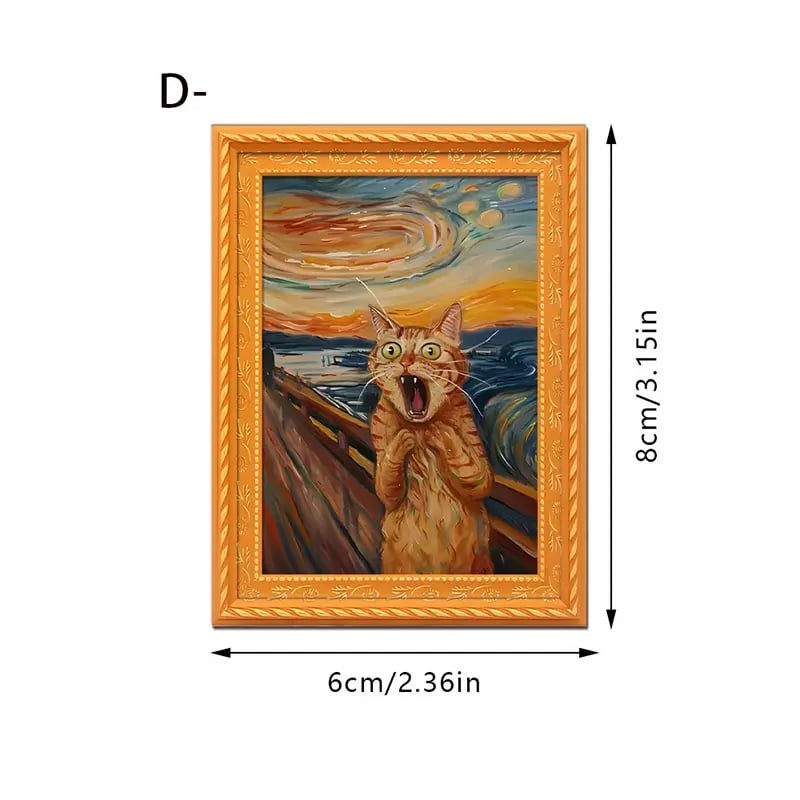 🔥Last Day 48% OFF🔥Funny Cat Fridge Magnet - Vintage Art Frame