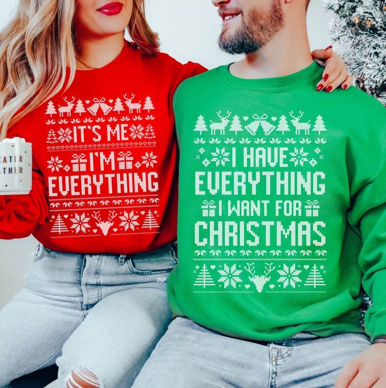 It's Me I'm Everything, Funny Ugly Christmas Sweater, Couples Christmas Pajamas, Christmas Party Outfit