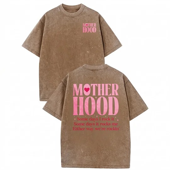 Motherhood Vintage Washed Tee, Some Days I Rock It Some Days It Rocks Me Shirt 