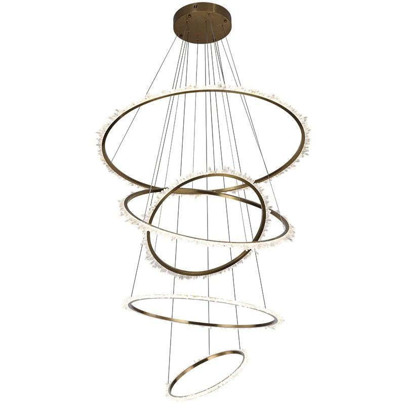 Rock Crystal Multi Rings Chandelier