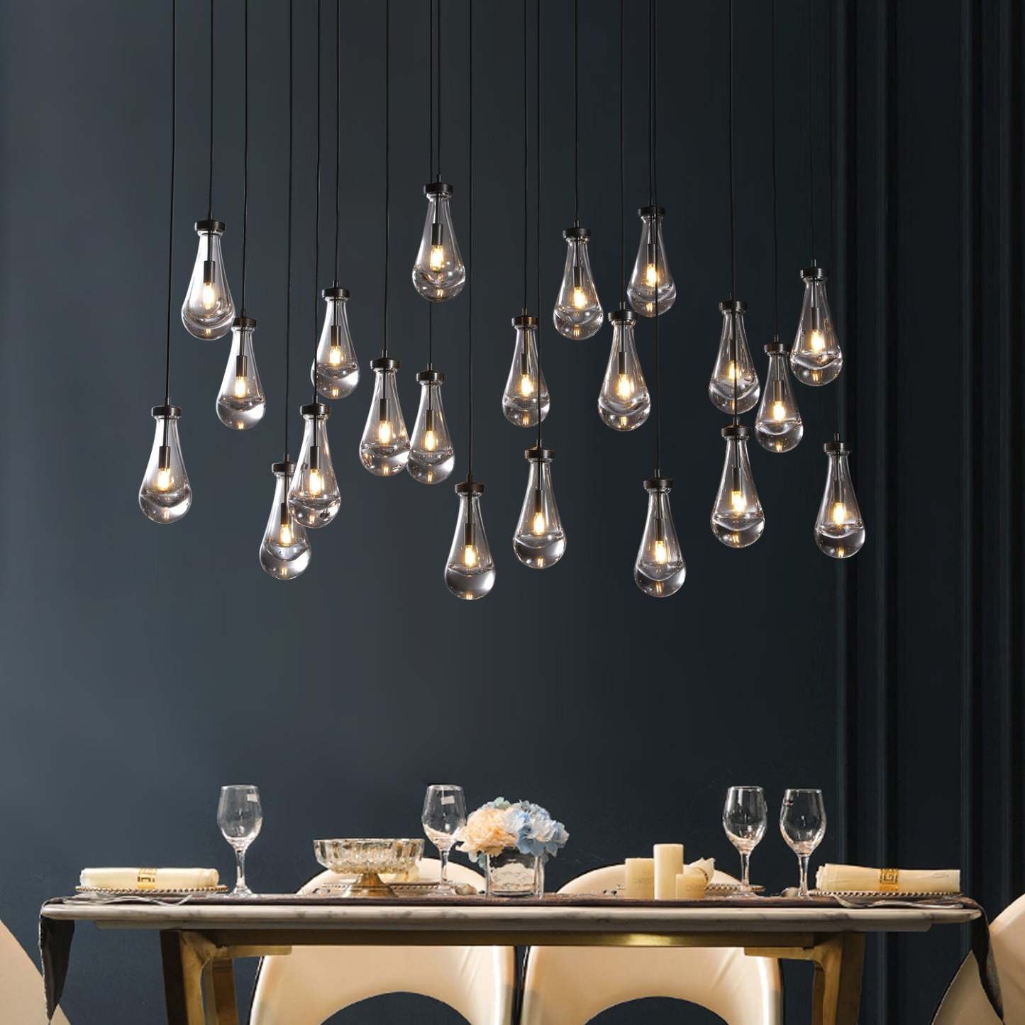 Raindrops Rectangular Chandelier 72