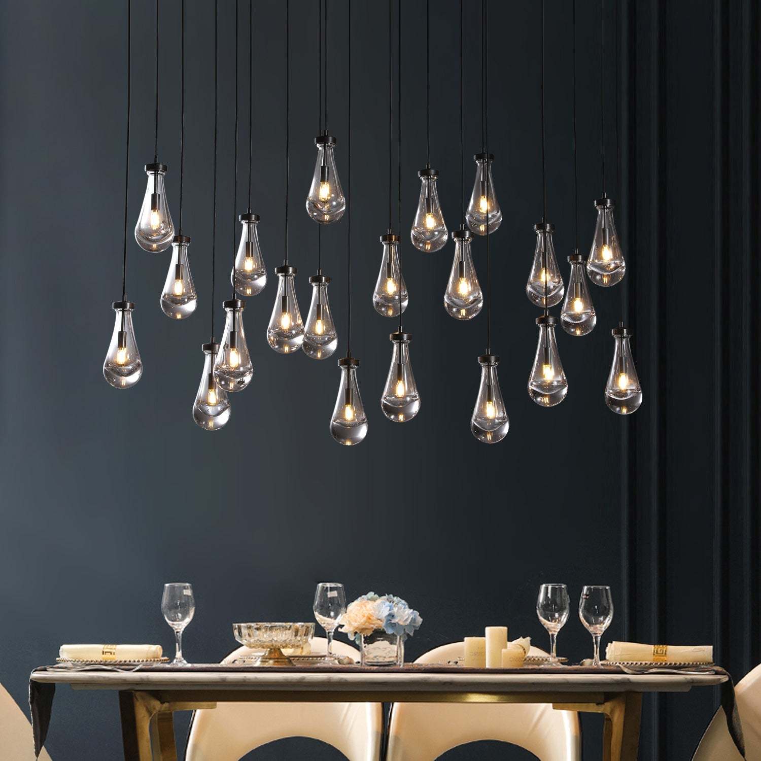 Raindrops Rectangular Chandelier 72