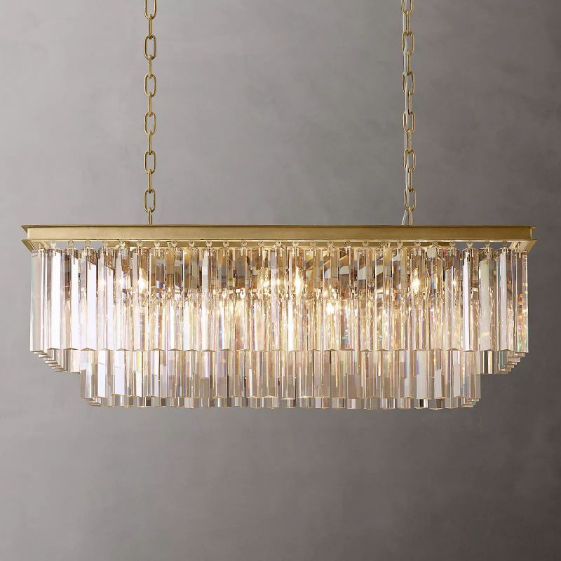 1920s Annecy Rectangular Chandelier 40"