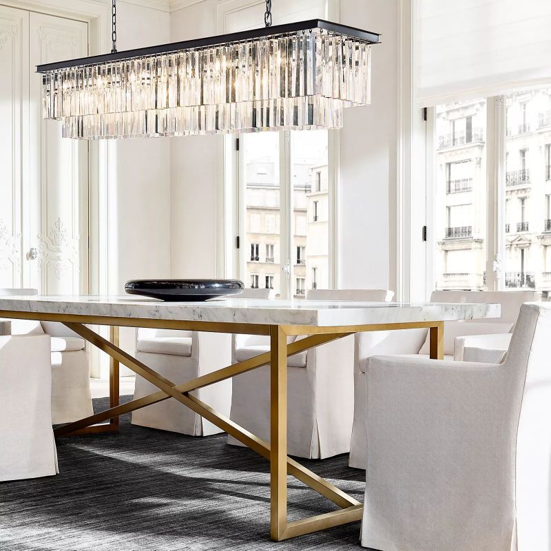 1920s Annecy Rectangular Chandelier 72"