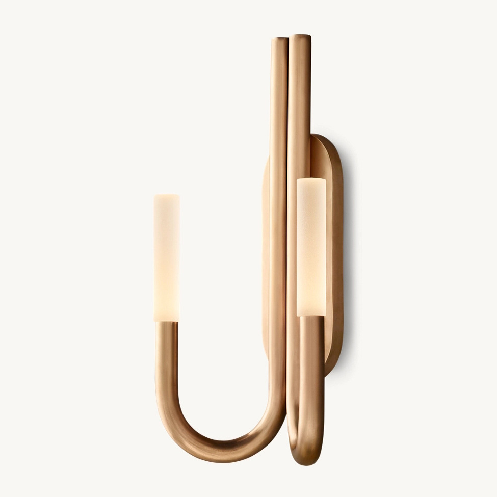 Minimalist Midcentury Brass Wall Sconce