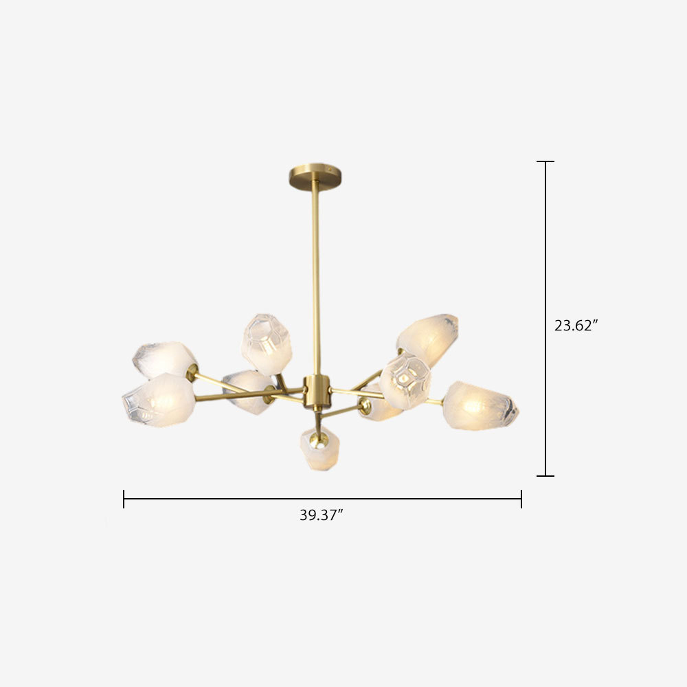 Modern Ice cube Glass Linear Chandelier
