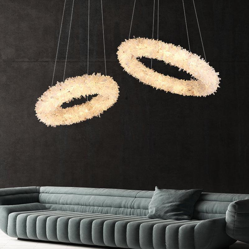 Rock Crystal Round Modern Chandelier