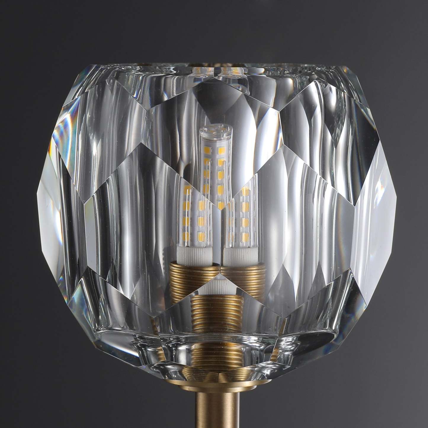 Orvieto Crystal Clear Glass Short Wall Sconce