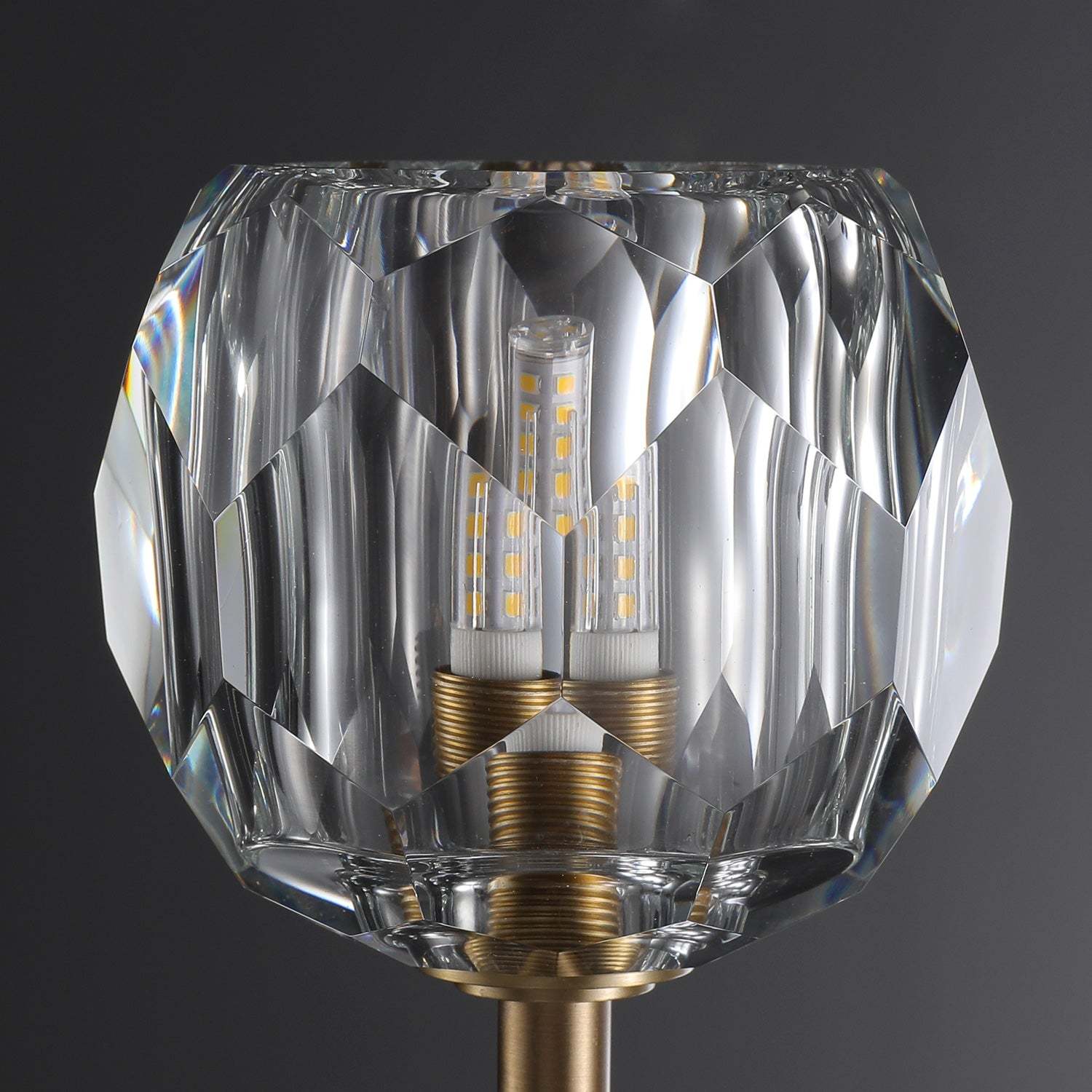 Orvieto Crystal Clear Glass Short Wall Sconce