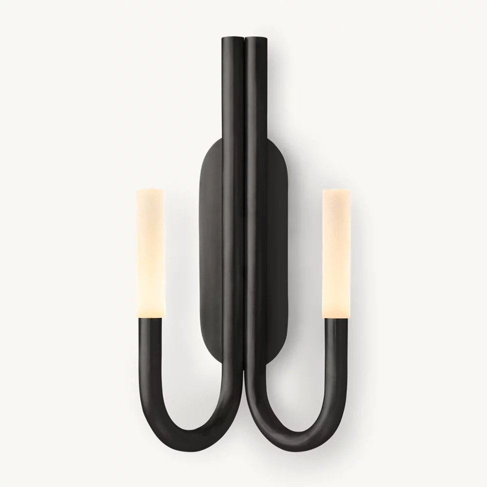 Minimalist Midcentury Brass Wall Sconce