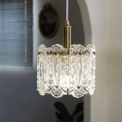 Carved Pattern Glass Pendant Lamp