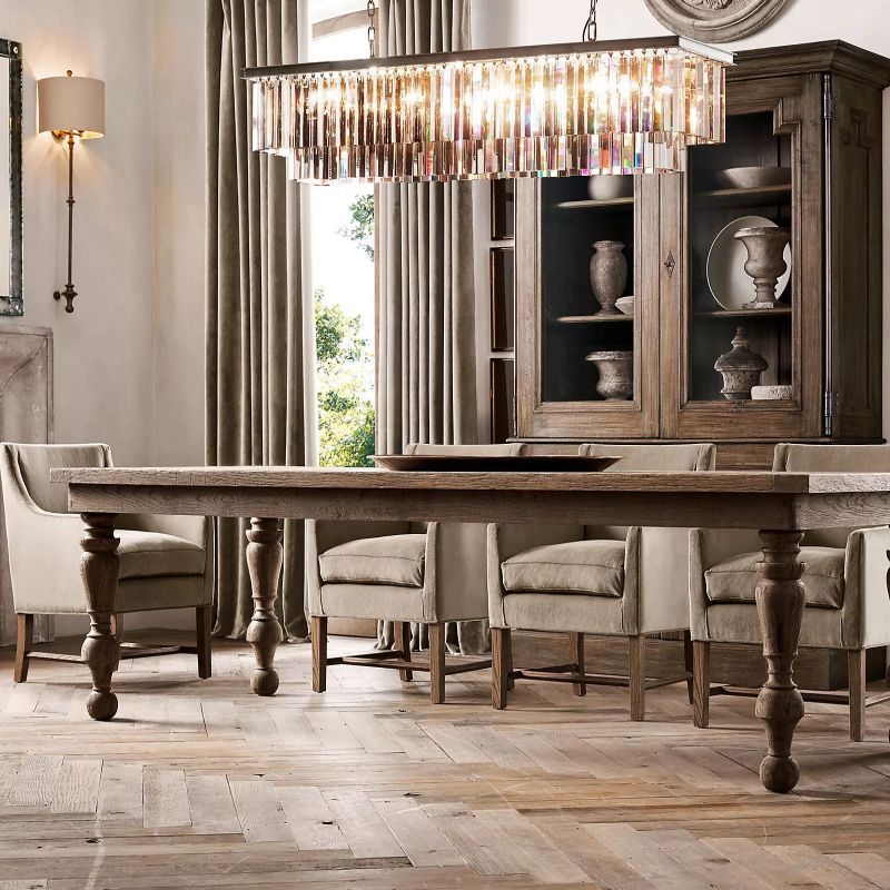 1920s Annecy Rectangular Chandelier 59"