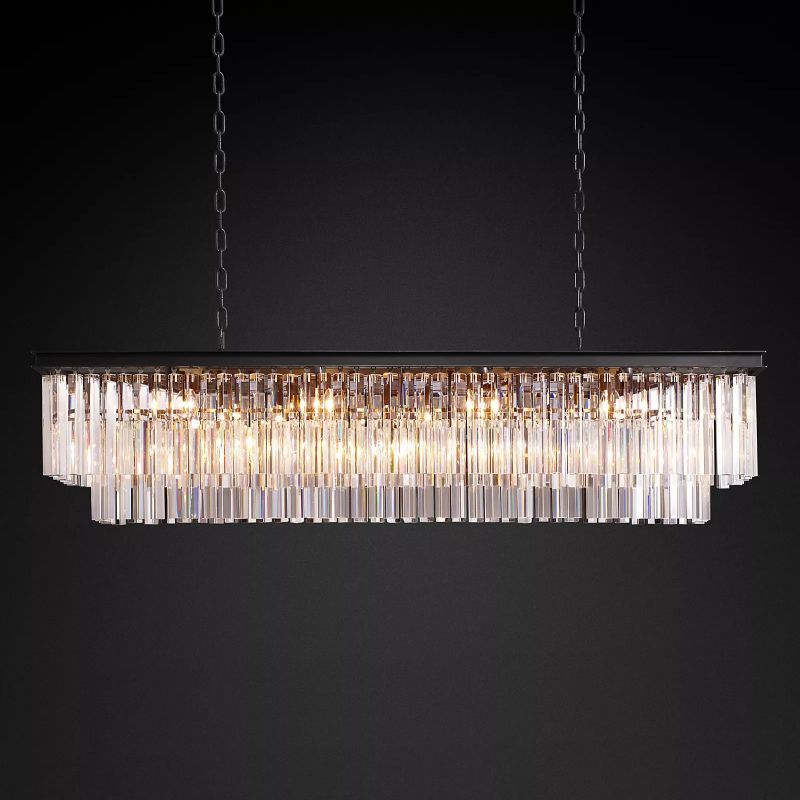 1920s Annecy Rectangular Chandelier 59"